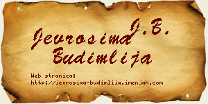 Jevrosima Budimlija vizit kartica